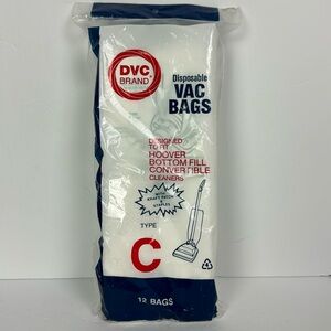 DVC Brand Disposable Vacuum Bags Type C 12 bags in package NEW UNOPENED